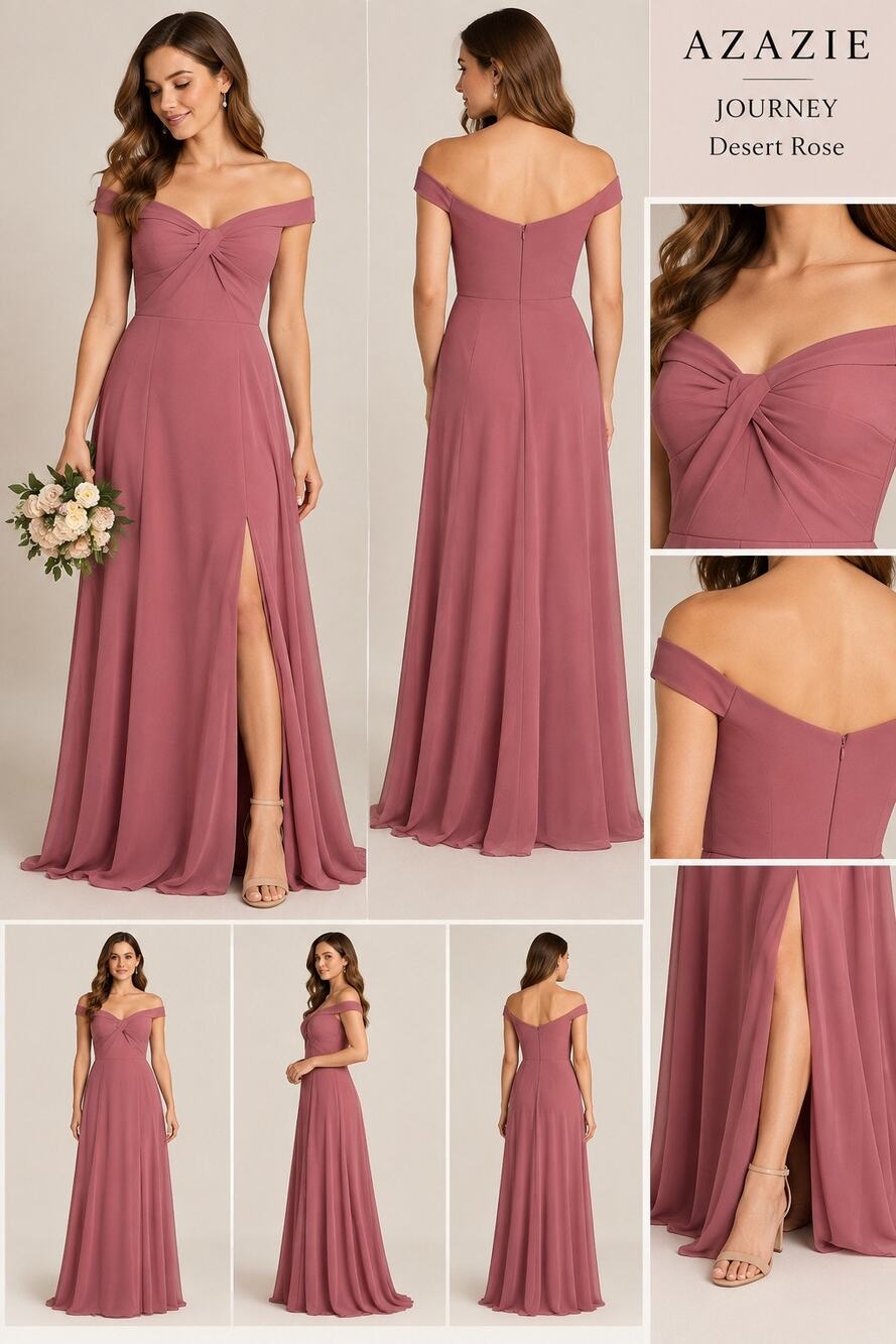 Azazie Journey Desert Rose Mauve Bridesmaid Maxi Dress Size A4 NWT